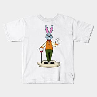 Rabbit as Gentleman with Cane Kids T-Shirt